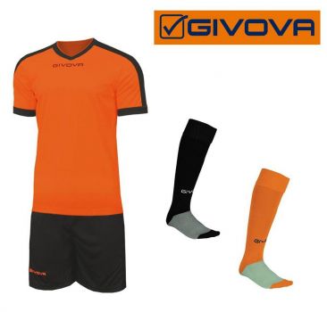Givova Trikot Komplett-Set Revolution orange-schwarz